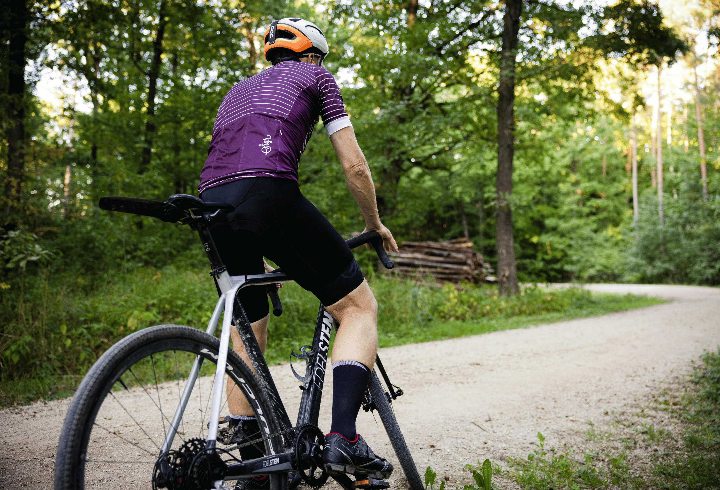 Cycling an outdoor trail