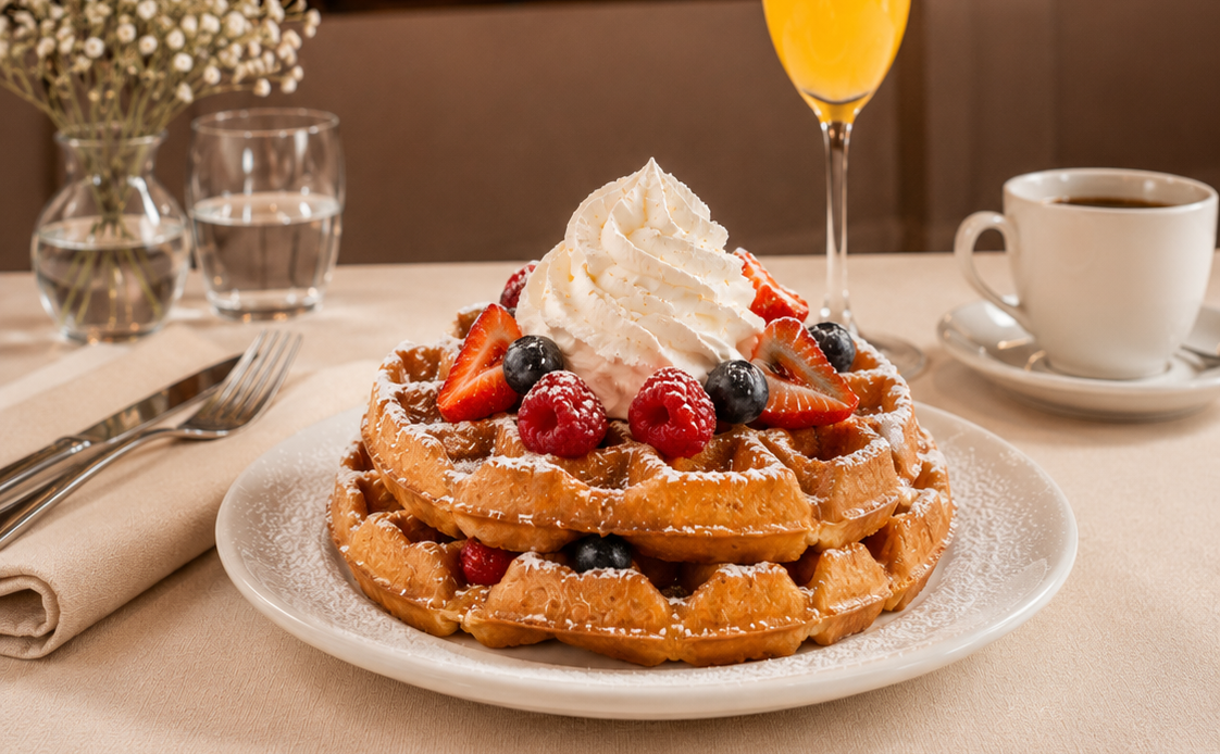Champagne brunch - waffles